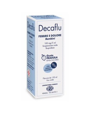 Decaflu febbre e dolore bambini 150 ml trattamento sintomatico della febbre e del dolore lieve o moderato nei bambini