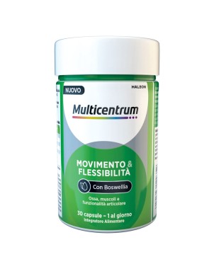 Multicentrum Movimento & Flessibilità 30 capsule specificatamente formulato per ossa, muscoli e funzionalità articolare.