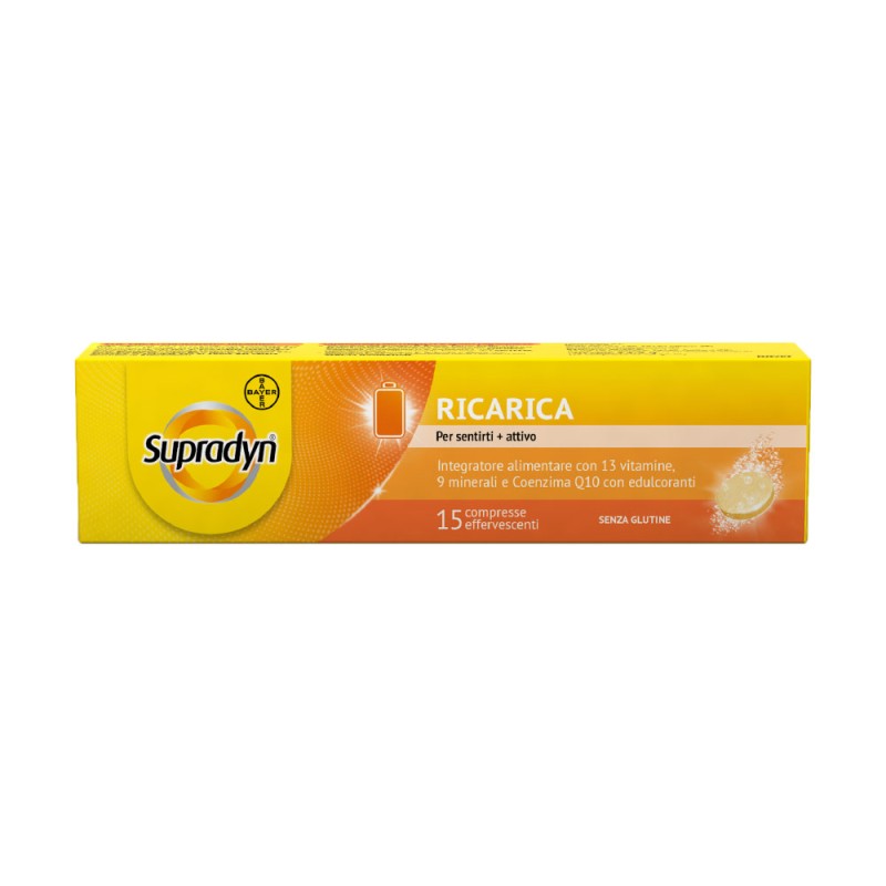 upradyn
ricarica
Integratore alimentare con 13 vitamine, 9 minerali e Coenzima Q10
per sentirti più attivo
