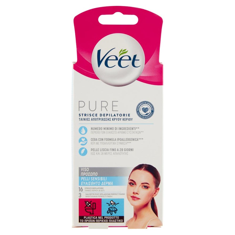 Veet
Pure
strisce depilatorie viso