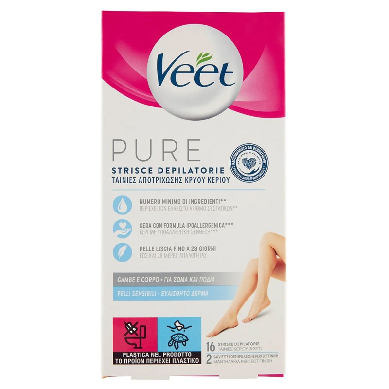 Veet
Pure
strisce depilatorie gambe e corpo