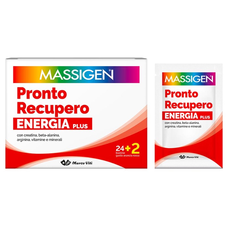 Massigen
pronto recupero
energia plus
con creatina, beta-alanina, arginina, vitamine e minerali