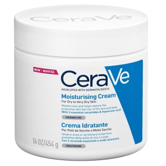 CeraVe crema idratante 454 g aiuta a ripristinare la barriera protettiva della pelle di viso e corpo