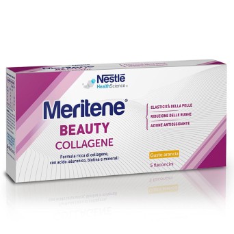 Meritene Beauty Collagene 5 flaconcini utile per contribuire al mantenimento dell'elasticità cutanea.
