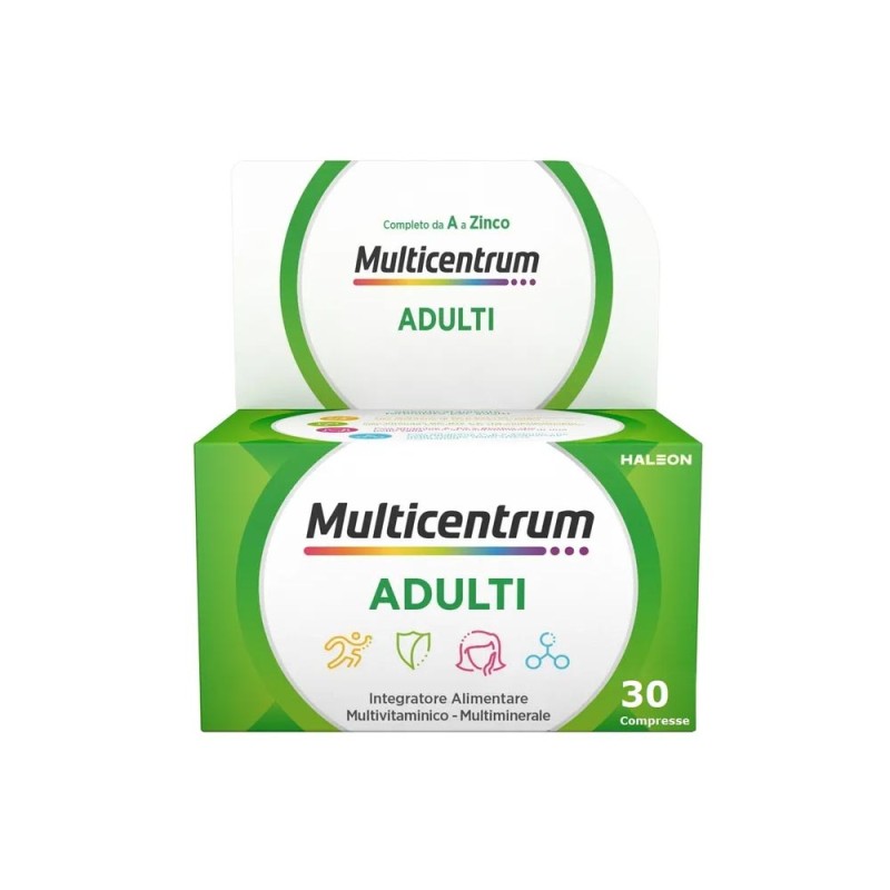 Multicentrum
Adulti
Completo da A a Zinco
Integratore alimentare multivitaminico - multiminerale