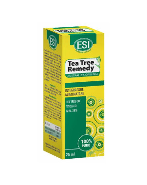 ESI
Tea tree remedy
teatree oil titolato min. 38%
100% puro
flacone da 25 ml