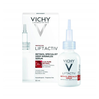 Vichy
Liftactiv
retinol specialist serum
Corregge le rughe anche profonde
flaconcino da 30 ml