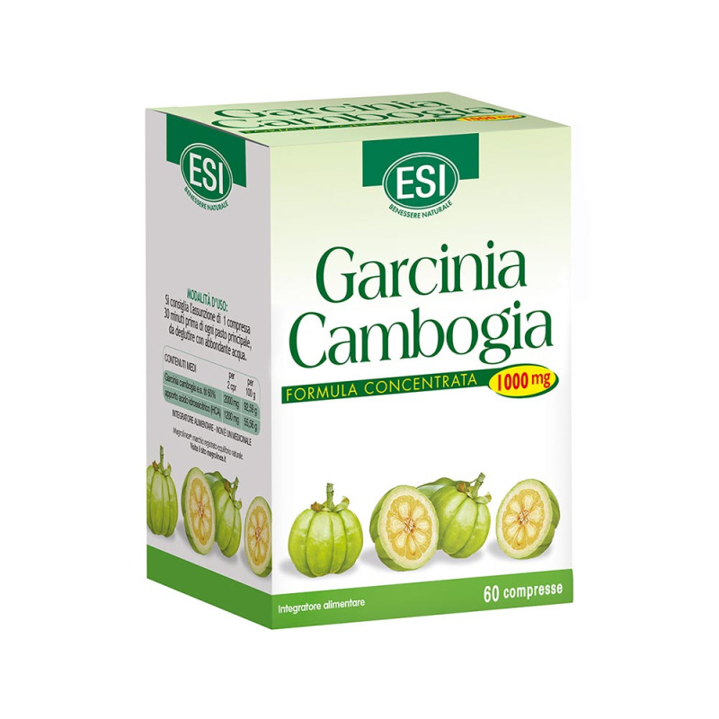 ESI Garcinia Cambogia 60 compresse utile per ridurre il senso di fame e per accelerare il metabolismo dei lipidi