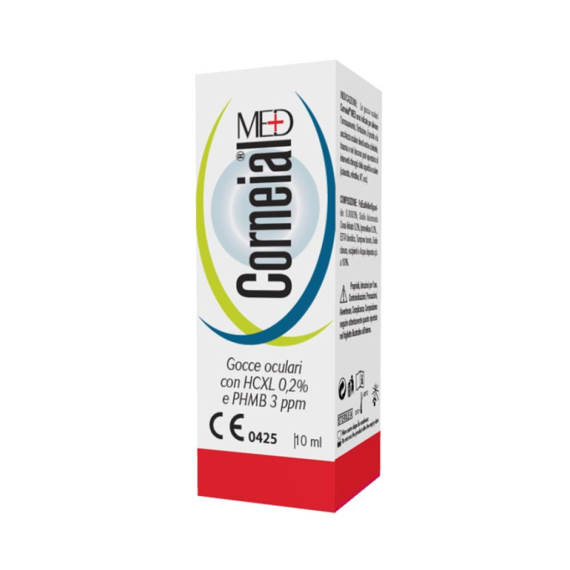 Corneial Med gocce oculari 10 ml indicate per alleviare il prurito secchezza, l'arrossamento, e l'irritazione oculare