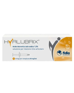 Hyalubrix Siringa preriempita 30mg/2ml soluzione per iniezione intra-articolare
acido ialuronico sale sodico 1,5%