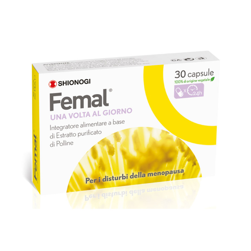 Femal integratore alimentare a base di Estratto purificato di polline
Per i disturbi della menopausa
