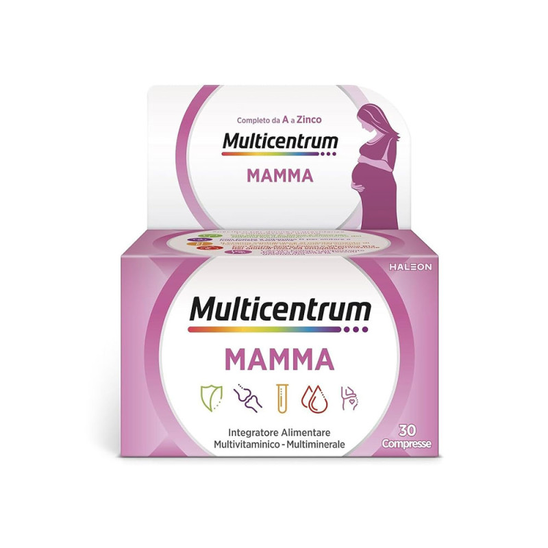 Multicentrum Mamma Durante la gravidanza
Integratore alimentare multivitaminico - multiminerale
completo da A a Zinco