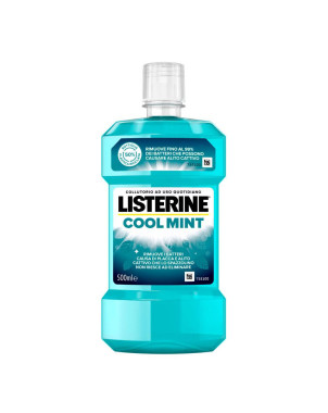 Listerine coolmint collutorio 500 ml per uso quotidiano rimuove i batteri causa di placca e alito cattivo