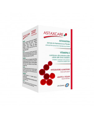 Astaxcare Nahrungsergänzungsmittel auf Basis von Astaxanthin, angereichert mit antioxidativen Vitaminen.