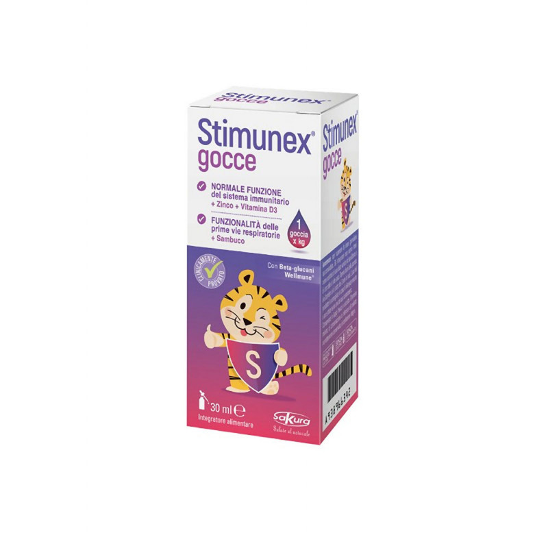 Stimunex gocce 30 ml normale funzione del sistema immunitario e delle prime vie respiratorie nel bambino