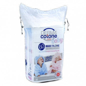 Dermacotone Baby maxi faldine 60 pezzi ideali per l'igiene quotidiana del bambino