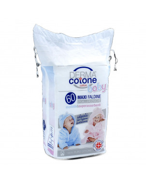 Dermacotone Baby maxi faldine 60 pezzi ideali per l'igiene quotidiana del bambino