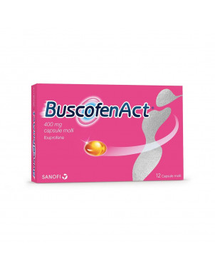 Buscofenact 400 mg 12 capsule molli indicato per il trattamento di dolore da lieve a moderato