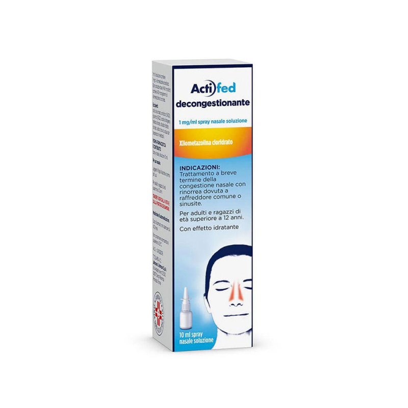 Actifed decongestionante spray nasale 10 ml indicato per liberare il naso chiuso in caso di raffreddore