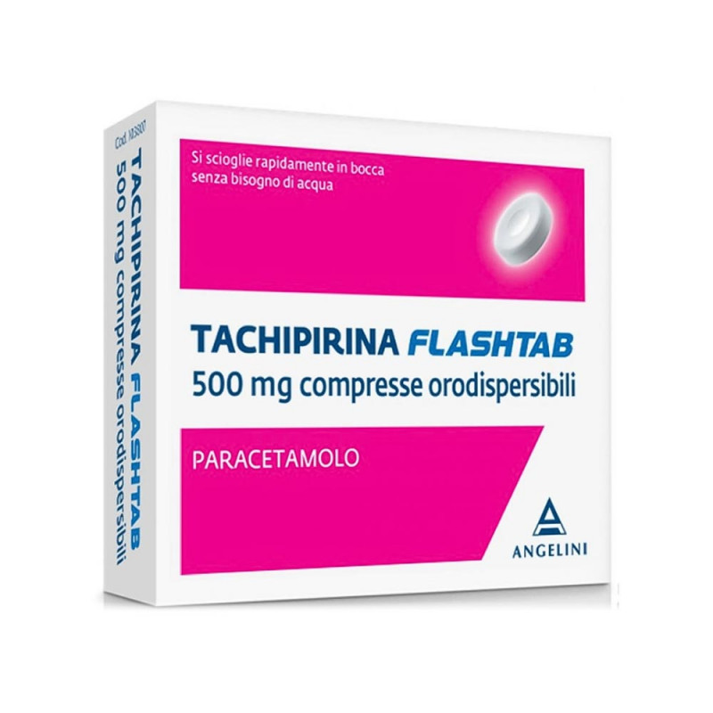 Tachipirina flashtab 500 mg 16 compresse indicato per il trattamento sintomatico della febbre e/o dolore