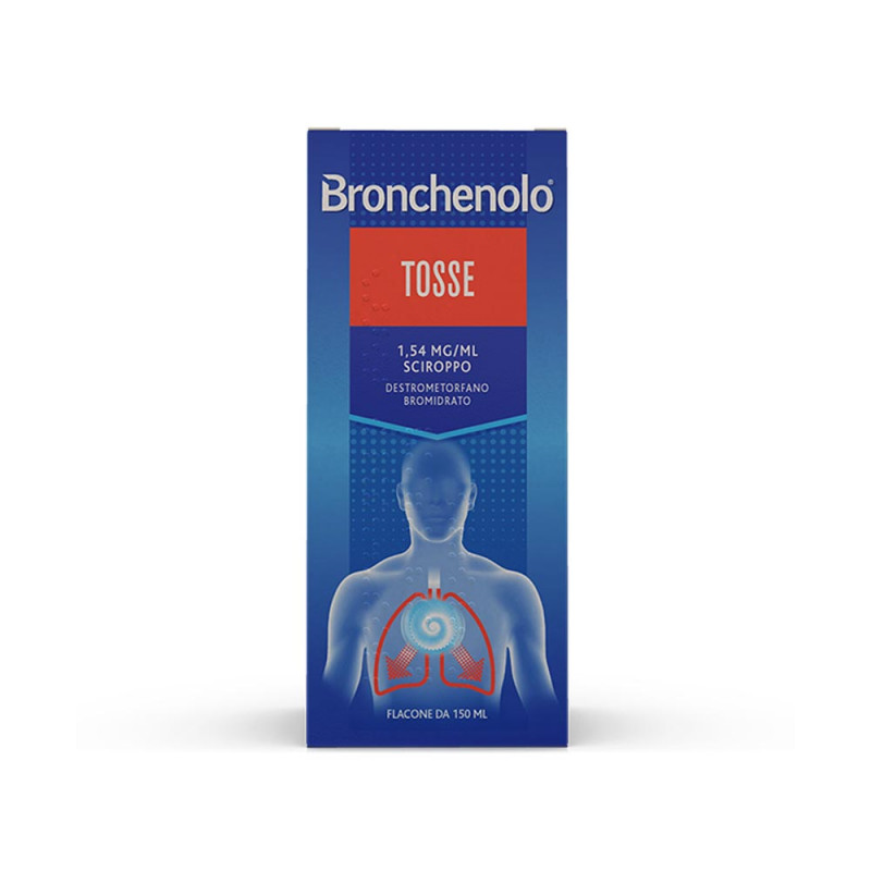 Bronchenolo tosse sciroppo 150 ml utilizzato per il trattamento sintomatico della tosse