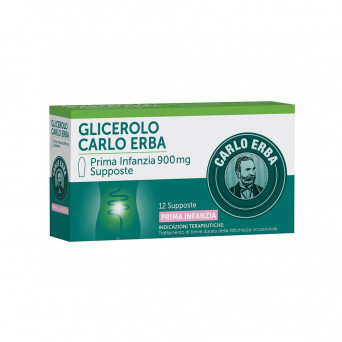 Glicerolo carlo erba 900 mg prima infanzia 12 supposte trattamento a breve durata della stitichezza occasionale
