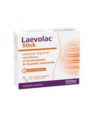 Laevolac stick 10 bustine integratore alimentare di Lattulosio contribuisce all'accelerazione del transito intestinale