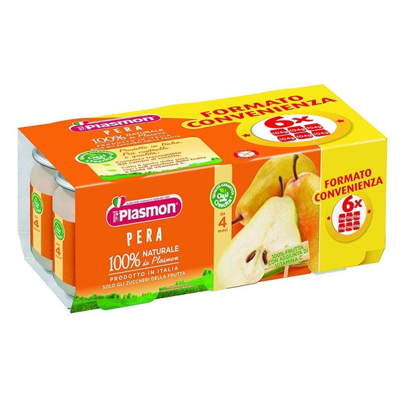 Plasmon
Omogeneizzato
Pera
100% naturale
4 Mesi+
Confezione 6 vasetti da 104 g