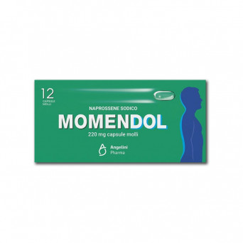 Momendol 220 mg 12 cápsulas blandas indicado en caso de fiebre y dolor leve y moderado