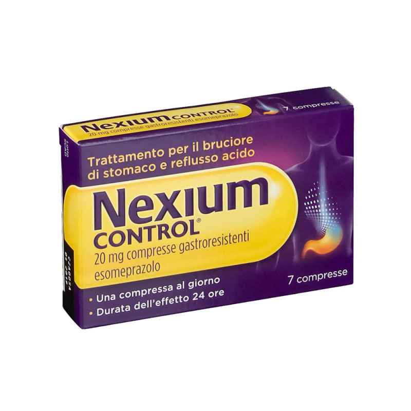 Nexium Control 20 mg 7 gastro-resistant tablets treatment for heartburn and acid reflux.