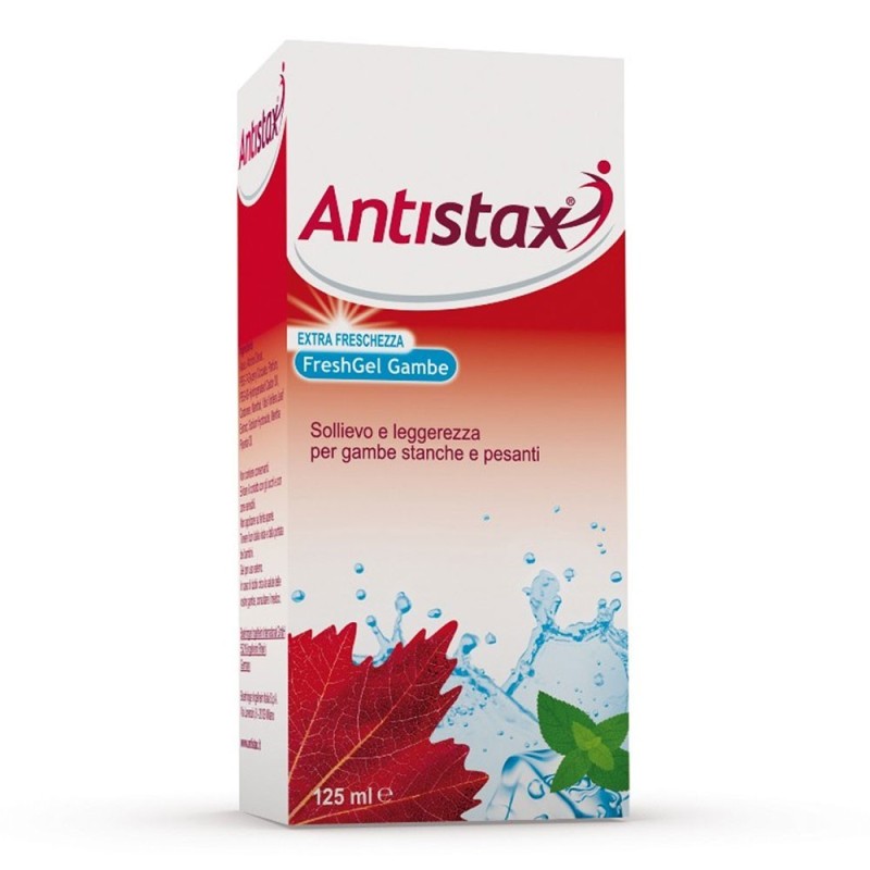 Antistax
freshgel gambe
extra freschezza
Sollievo e leggerezza per gambe stanche e pesanti
Tubo da 125 ml