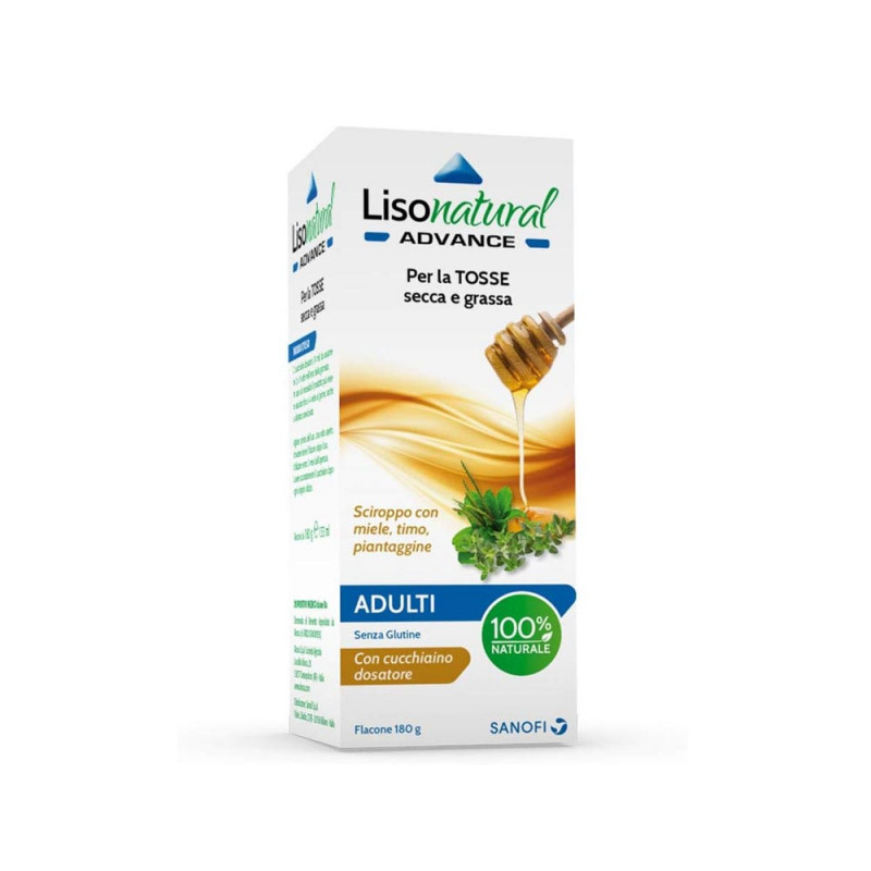 Lisonatural Advance Adults 180 g syrup for dry and chesty cough with honey, thyme and plantain