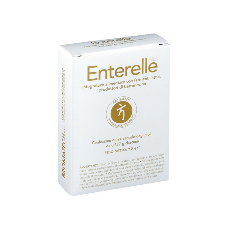 Enterelle plus 12 capsules food supplement with lactic ferments, producers of bacteriocins