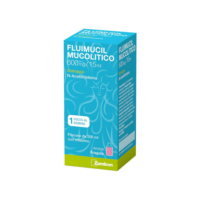 Fluimucil mucolitico 600 mg 15 ml sciroppo 200 ml indicato per il trattamento delle malattie dell'apparato respiratorio