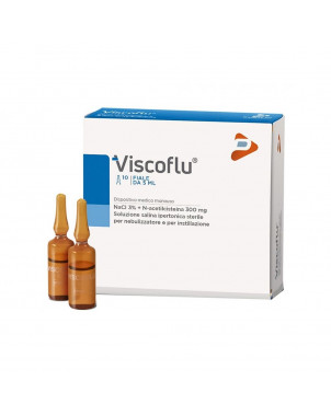 Viscoflu 10 flacons solution saline hypertonique indiquée dans le traitement des maladies des voies respiratoires