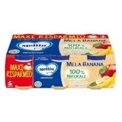 Mellin
omogeneizzato
mela banana
100% naturale
4 mesi+
Confezione 6 vasetti da 100 g