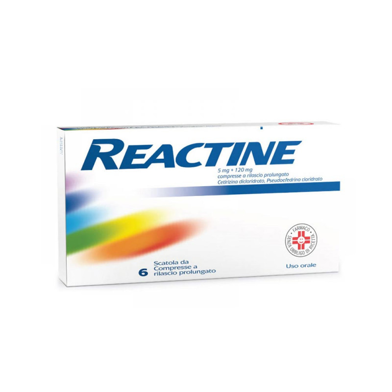 Reactine 6 comprimidos de liberación prolongada indicados para la rinitis alérgica estacional