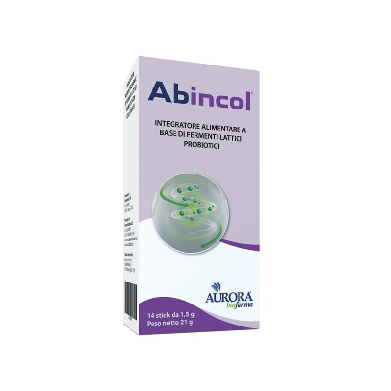 Abincol 14 orosoluble sticks food supplement based on probiotic lactic ferments