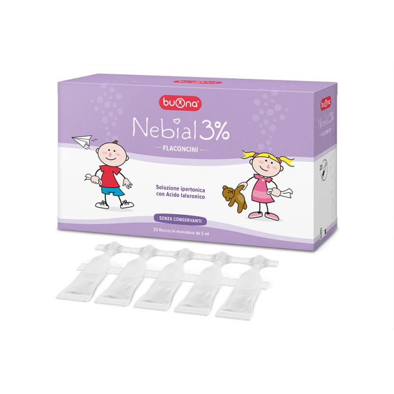Bon Nebial 3% 20 flacons utile pour maintenir la propreté des voies nasales de l'enfant