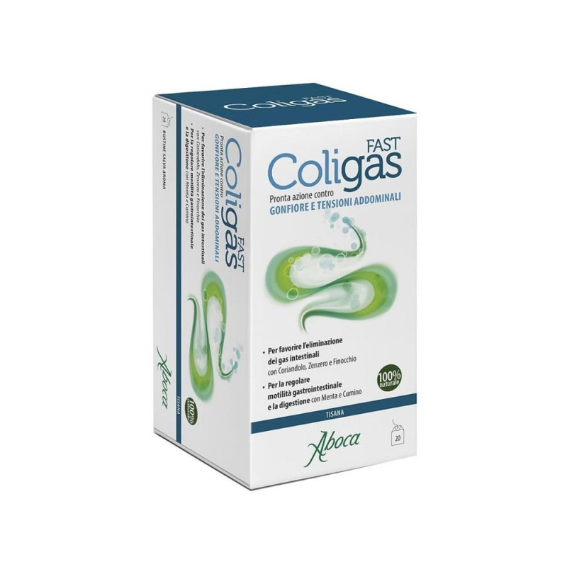 Coligas Fast tisana 20 filtri Azione rapida contro gonfiore e tensione addominale