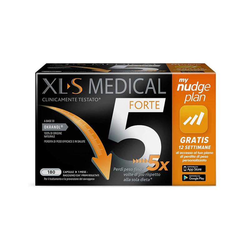 XLS Medical Forte 5 180 Kapseln Verlieren Sie bis zu 5x mehr Gewicht als mit einer Diät allein