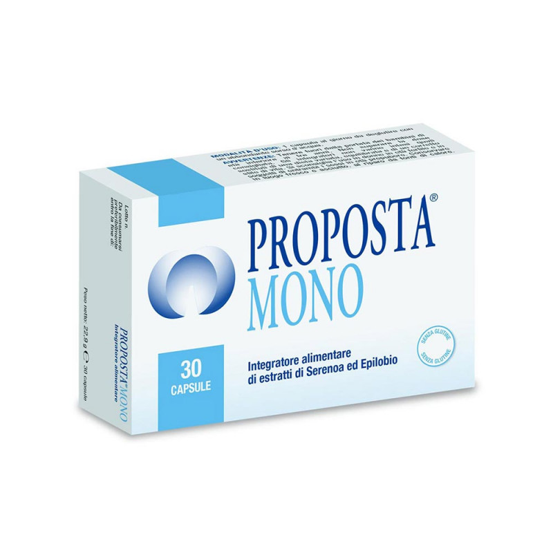 Proposal mono 30 capsules food supplement useful to promote prostate function