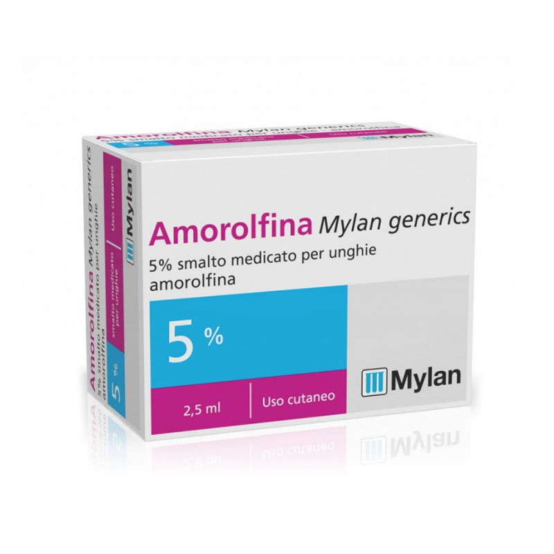 Amorolfina 5% smalto medicato per unghie Indicato per il trattamento delle onicomicosi causate da dermatofiti, lieviti e muffe.