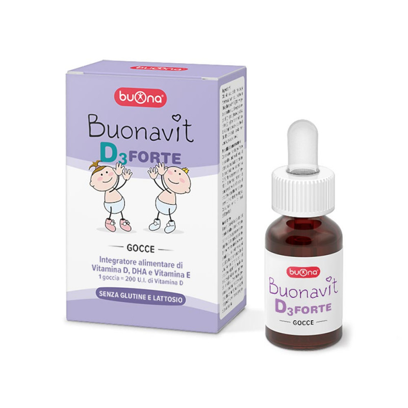 Buonavit D3 forte 12 ml Complément alimentaire Vitamine D, DHA et vitamine E pour enfants
