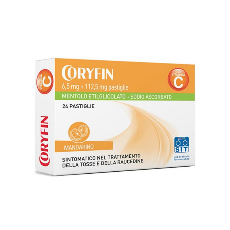 Coryfin C mandarino 24 caramelle Sintomatico nel trattamento della tosse e della raucedine