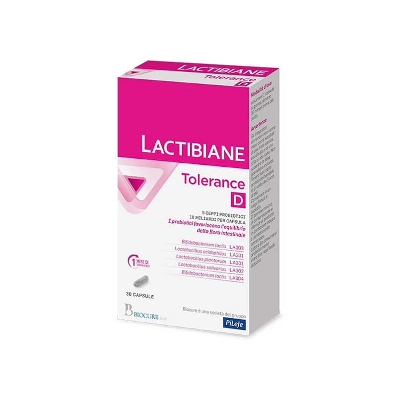 Lactibiane tolerance 30 capsule integratore alimentare a base di 5 ceppi microbiotici