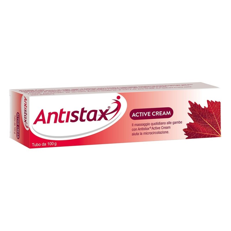 Antistax
active cream
gambe
Il massaggio quotidiano alle gambe aiuta la circolazione
tubo da 100 g