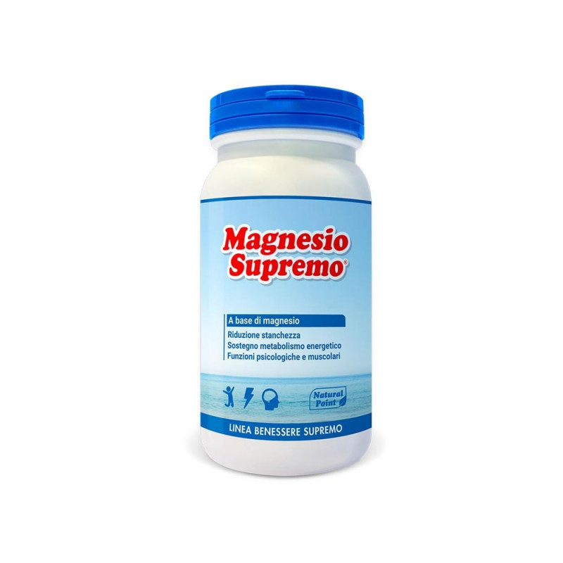 Magnesio Supremo 150 g riduce stanchezza e stress • mantiene ossa sane • sostiene le funzioni muscolari