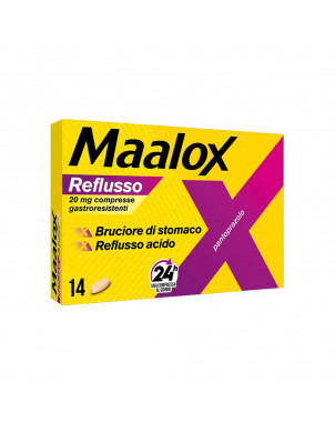 Maalox reflusso indicato per bruciore di stomaco, reflusso acido.