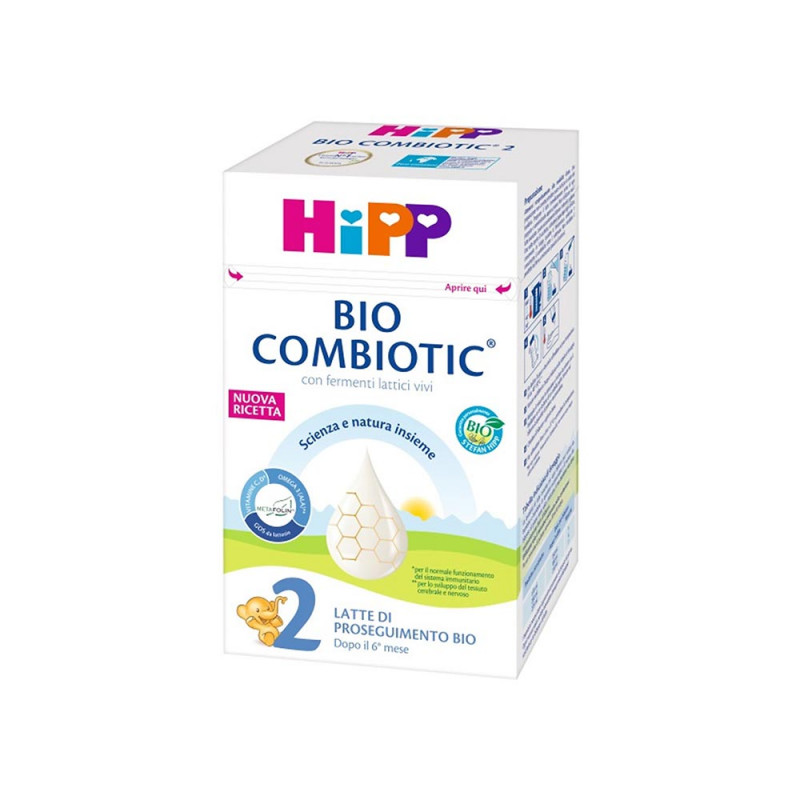 Hipp bio combiotic 2 latte 600 g contiene ingredienti necessari per la normale crescita e lo sviluppo osseo